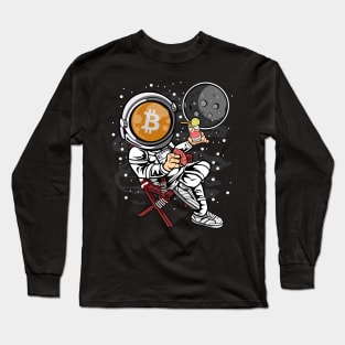 Retirement Plan Astronaut Bitcoin BTC Coin To The Moon Crypto Token Cryptocurrency Blockchain Wallet Birthday Gift For Men Women Kids Long Sleeve T-Shirt